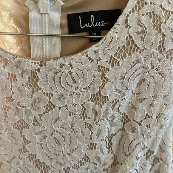 Lulu's White Ivory Lace Midi Dress Size Medium - Picture 8 of 8